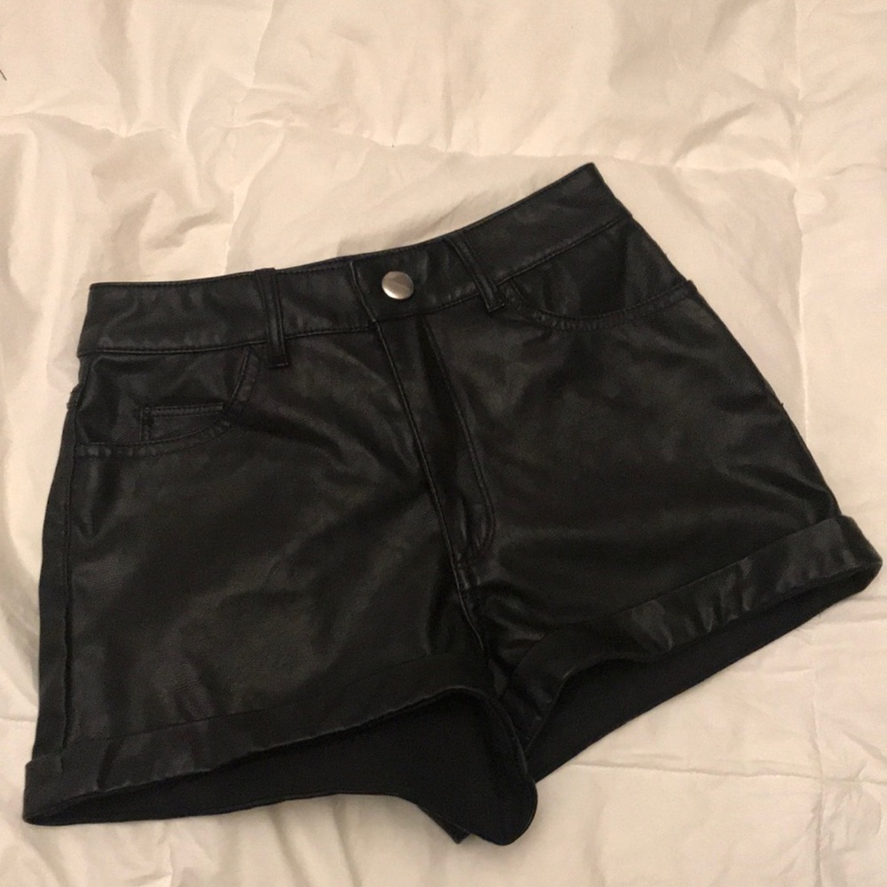 Leather shorts